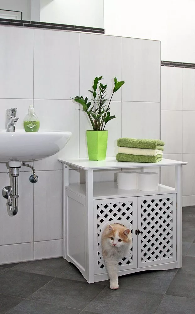 Helena Cat Litter Cabinet – White - Image 7