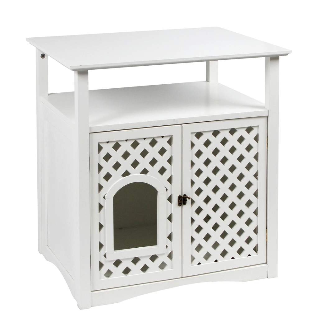Helena Cat Litter Cabinet – White