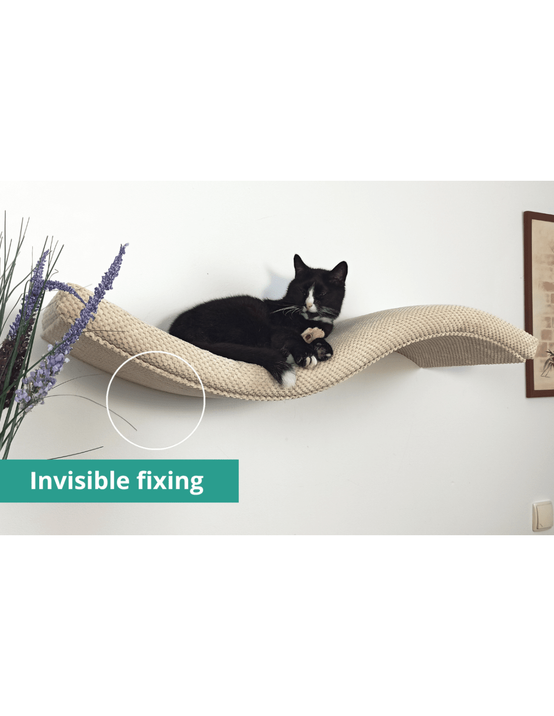 Cats Atalier WAVE Symmetrical Left Metal Cat Wall Shelf – 75cm – product view 2