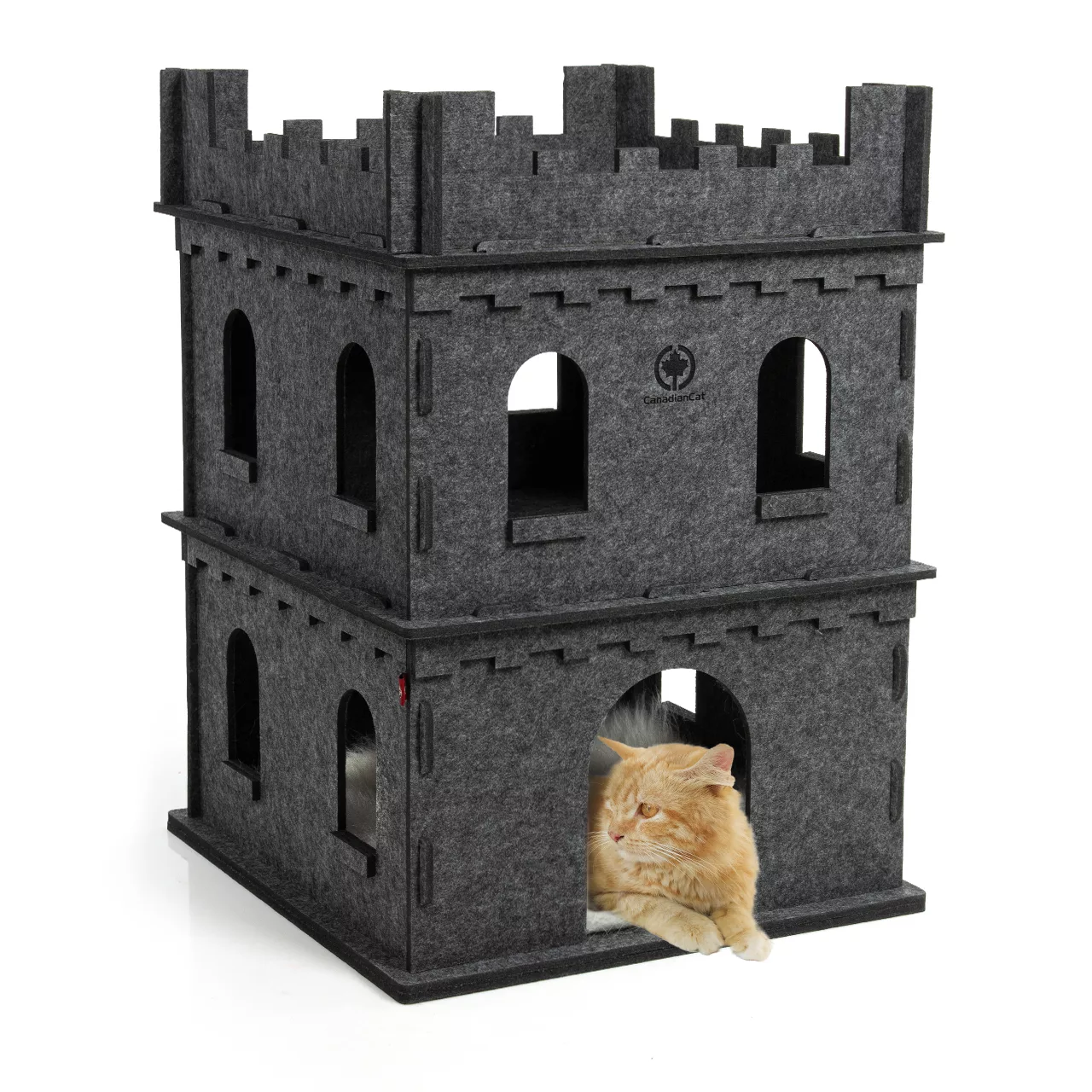 Cat castle made of felt | Ground floor + 1st floor + lounger cushion - SET